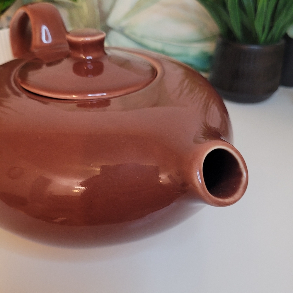 Vintage Russel Wright Early American Modern Dinnerware Bean Brown Teapot Pot